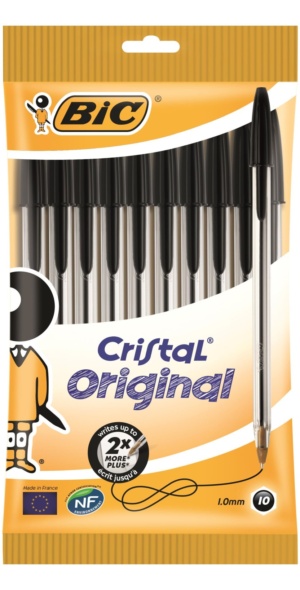 BIC Cristal Medium Black Ballpoint Pens (Pack of 10)