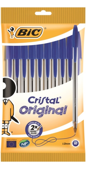 BIC Cristal Medium Blue Ballpoint Pens (Pack of 10)